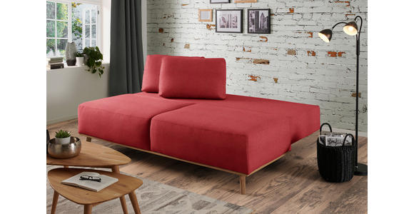 BOXSPRINGSOFA in Rot  - Rot, Design, Holz/Textil (203/97/107cm) - Dieter Knoll