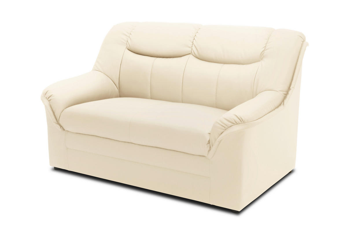 2-SITZER-SOFA BERLIN FK Lederlook Beige  - Beige/Schwarz, KONVENTIONELL, Kunststoff/Textil (144/89/87cm) - MID.YOU