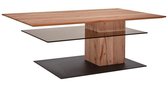 COUCHTISCH in Glas, Holz 125/75/44 cm - Anthrazit/Buchefarben, Design, Glas/Holz (125/75/44cm) - Valnatura