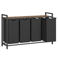 WÄSCHEKORB - Schwarz/Braun, Trend, Holzwerkstoff/Textil (116/72/33cm) - MID.YOU