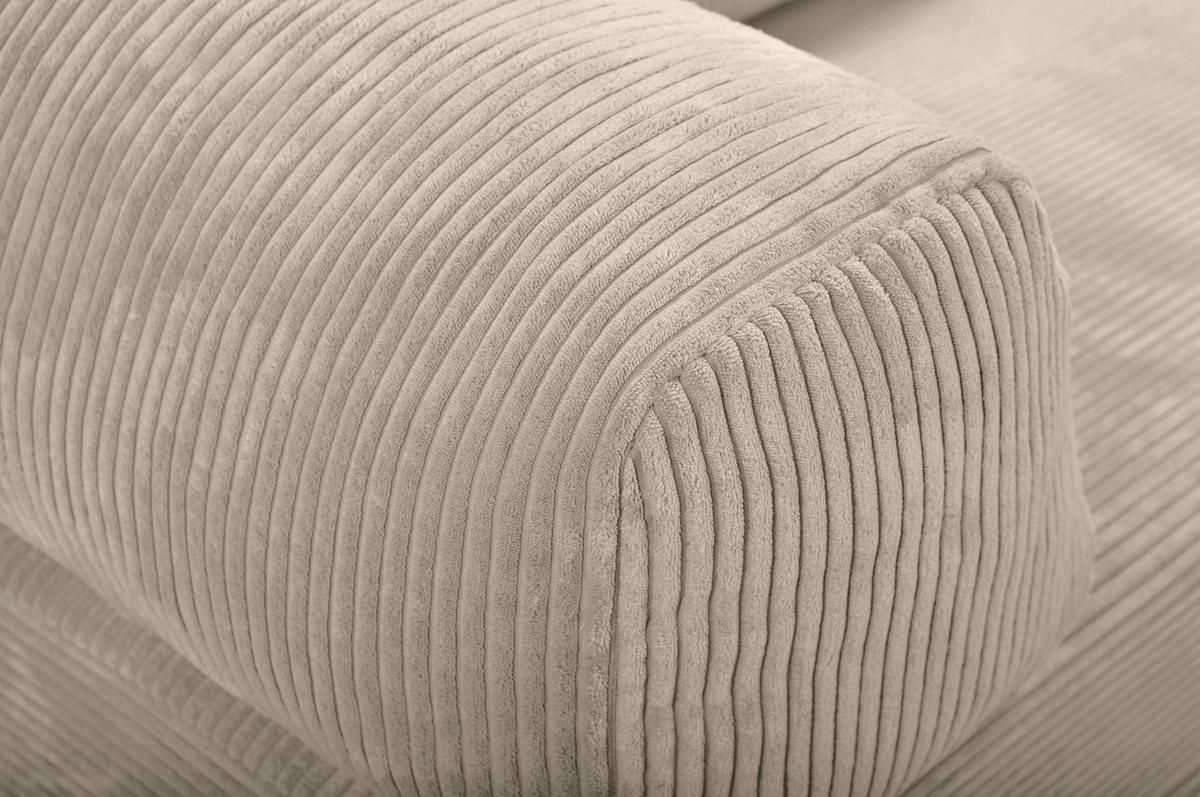 SCHLAFSOFA Cord Taupe  - Taupe, KONVENTIONELL, Textil/Metall (200/77/80cm) - Carryhome