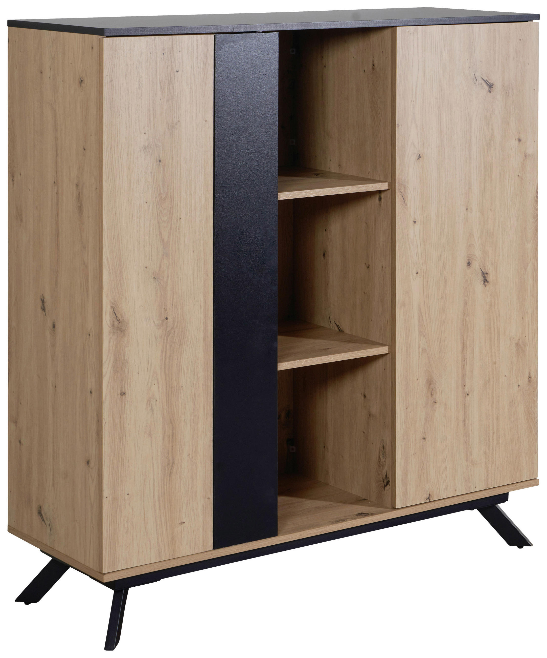 HIGHBOARD  in 110/125/40 cm  - Schwarz/Braun, Design, Holzwerkstoff/Metall (110/125/40cm) - P & B