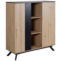 HIGHBOARD  in 110/125/40 cm  - Schwarz/Braun, Design, Holzwerkstoff/Metall (110/125/40cm) - P & B