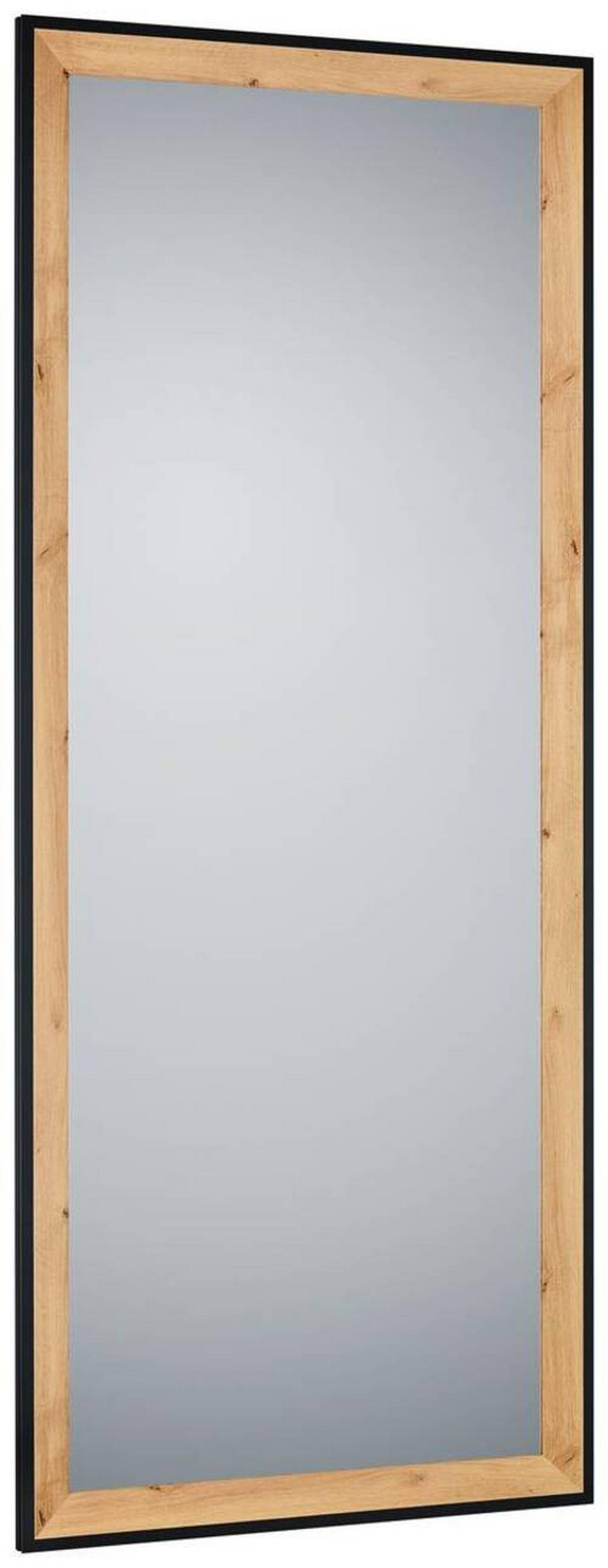 NÁSTENNÉ ZRKADLO 70/170/2,7 cm  - čierna/farba duba, Modern, kompozitné drevo/sklo (70/170/2,7cm)