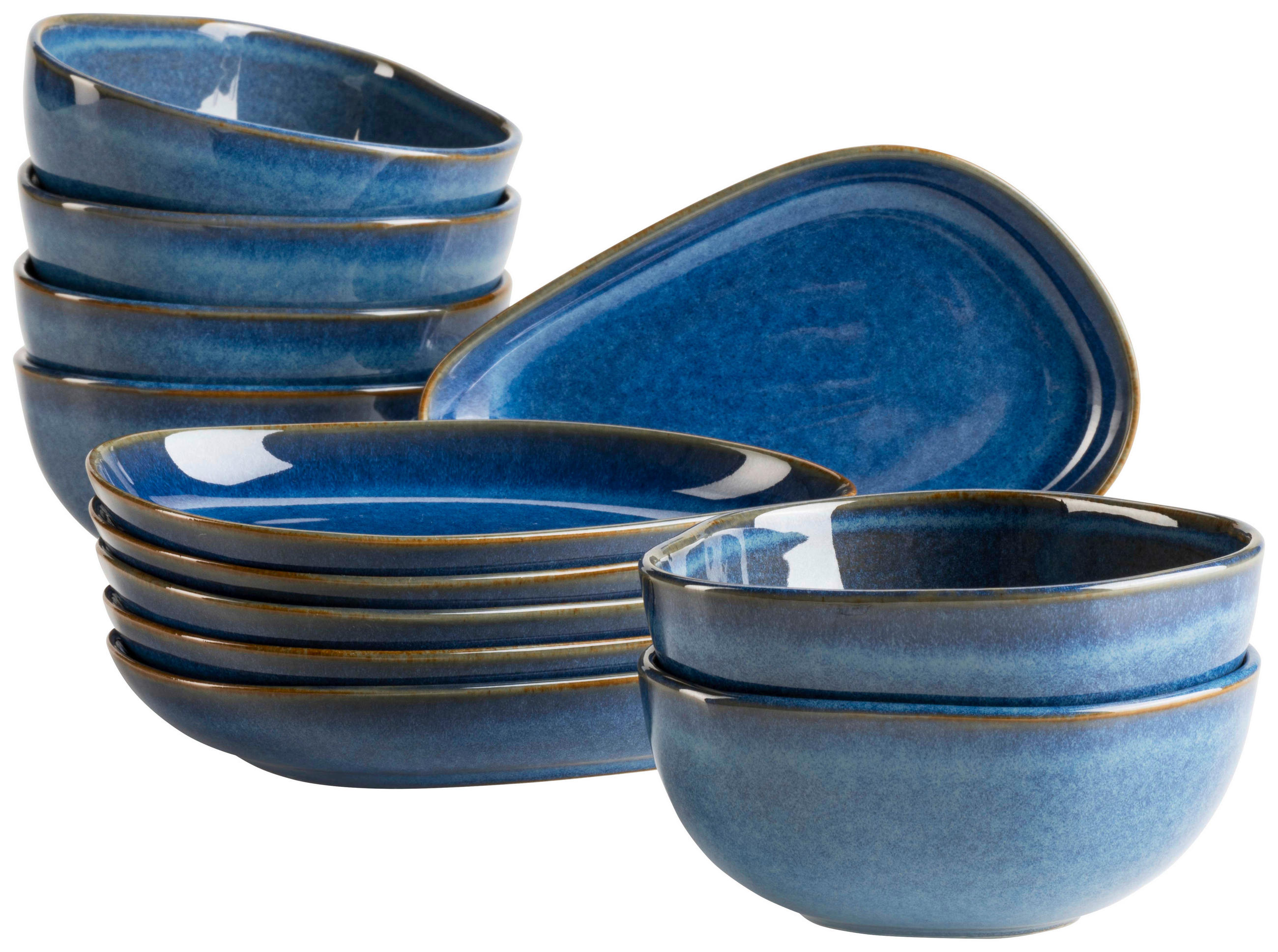 SNACKSCHALENSET Cordelia   - Blau, Trend, Keramik - Mäser