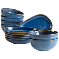SNACKSCHALENSET Cordelia   - Blau, Trend, Keramik - Mäser