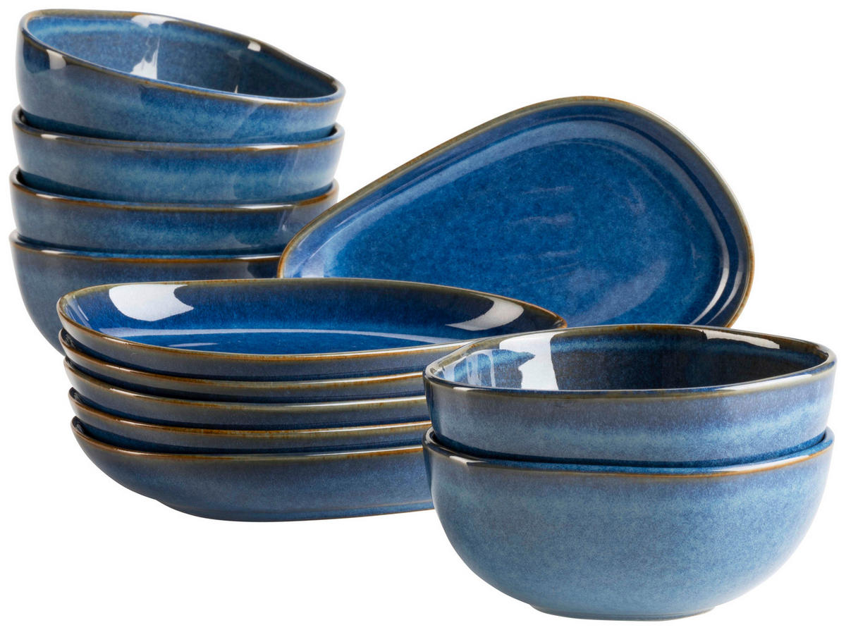 SNACKSCHALENSET Cordelia   - Blau, Trend, Keramik - Mäser