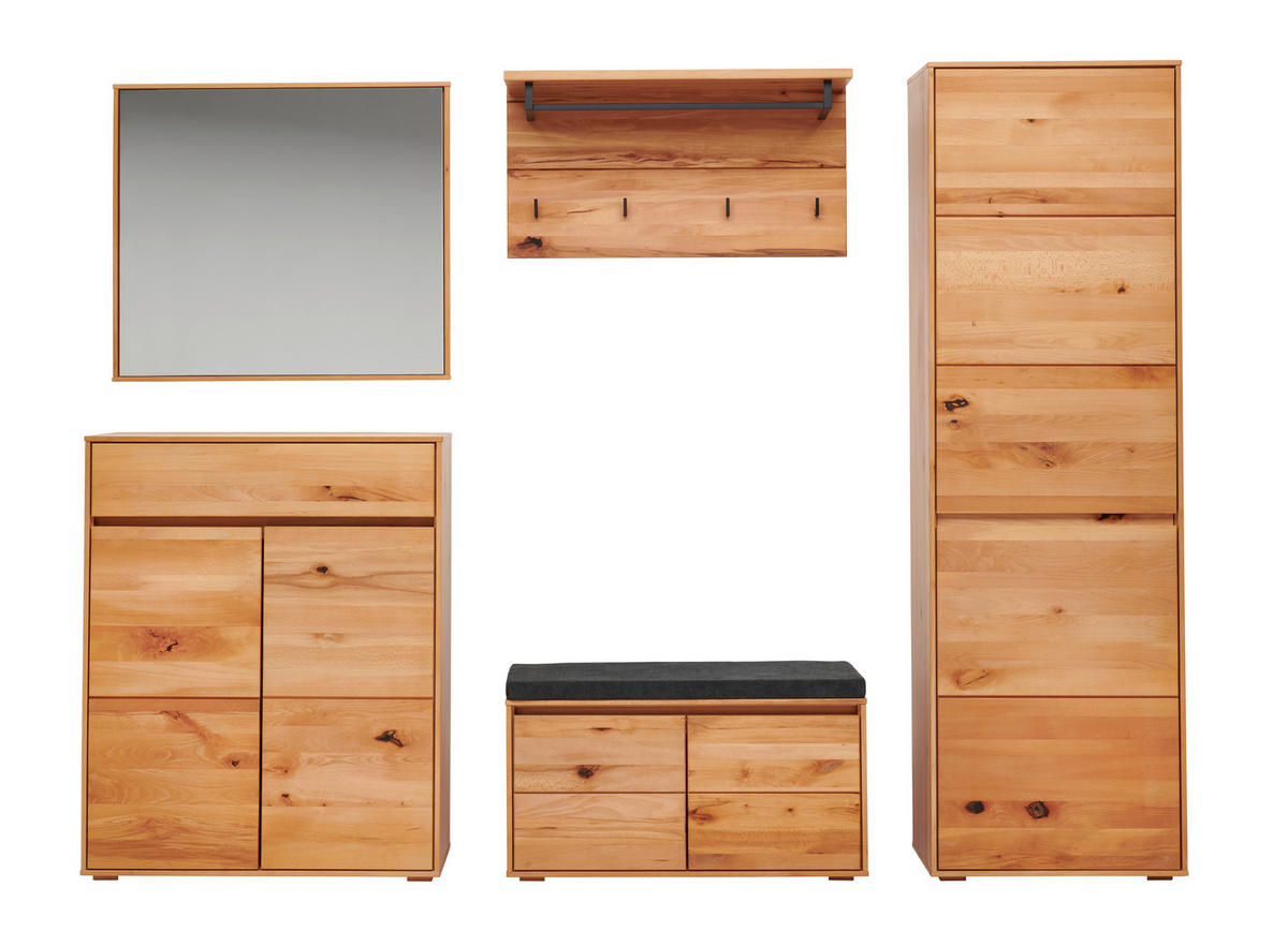 SCHUHSCHRANK Wildkernbuche furniert, massiv Kernbuche  - Kernbuche, Natur, Holz/Holzwerkstoff (85/105/38cm) - Cantus