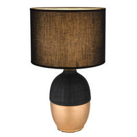 BORDSLAMPA 25/43 cm   - svart/guldfärgad, Klassisk, textil/keramik (25/43cm) - Globo