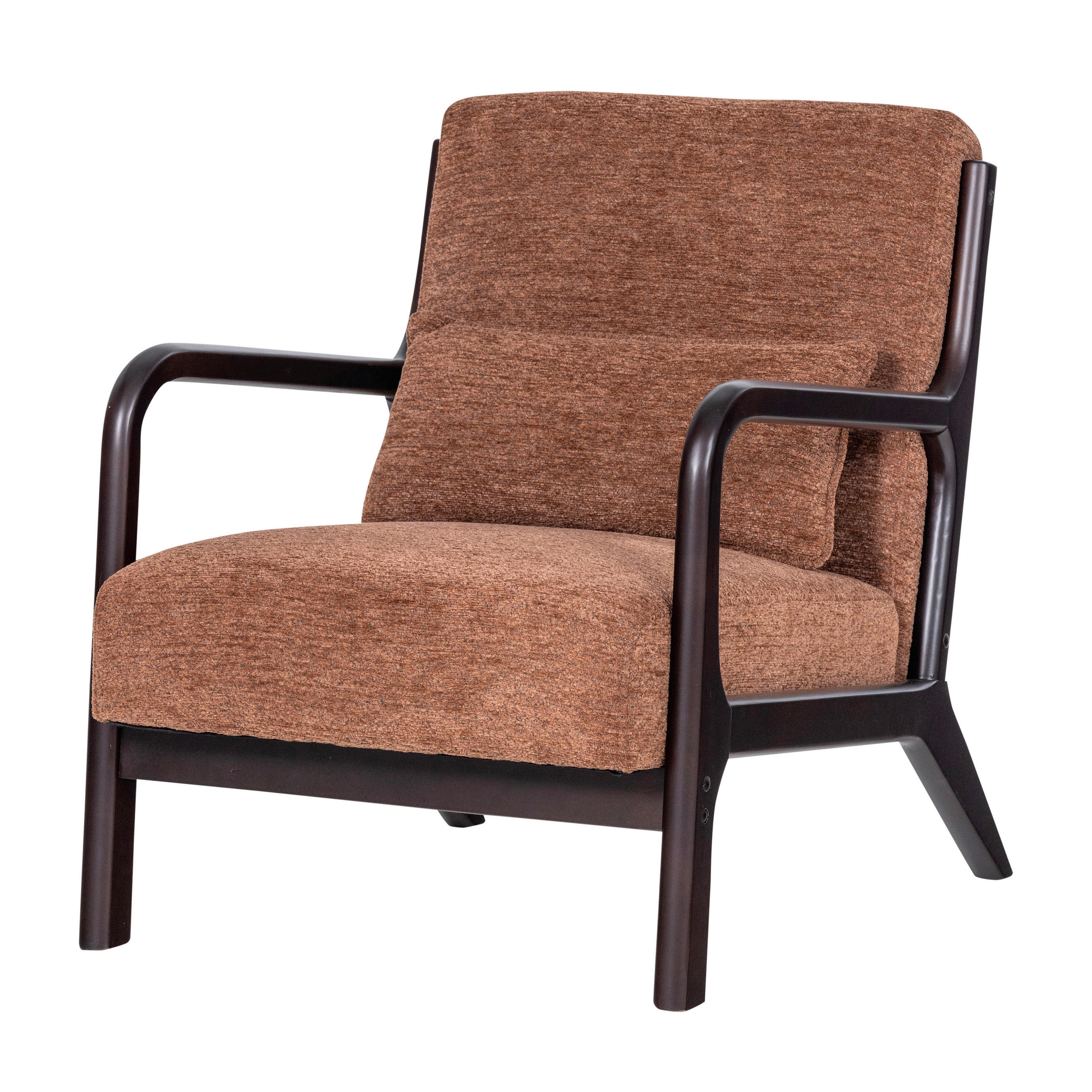 SESSEL in Chenille Braun, Dunkelbraun  - Dunkelbraun/Braun, MODERN, Holzwerkstoff/Textil (67/75/82cm) - Livetastic