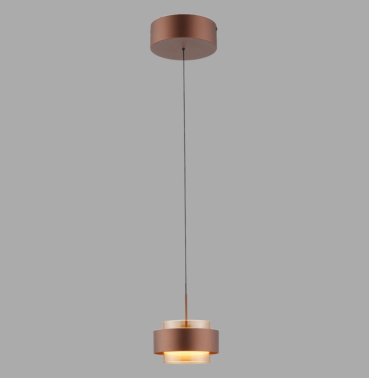 LED-HÄNGELEUCHTE 17/17/200 cm  - Kupferfarben, Design, Kunststoff/Metall (17/17/200cm)