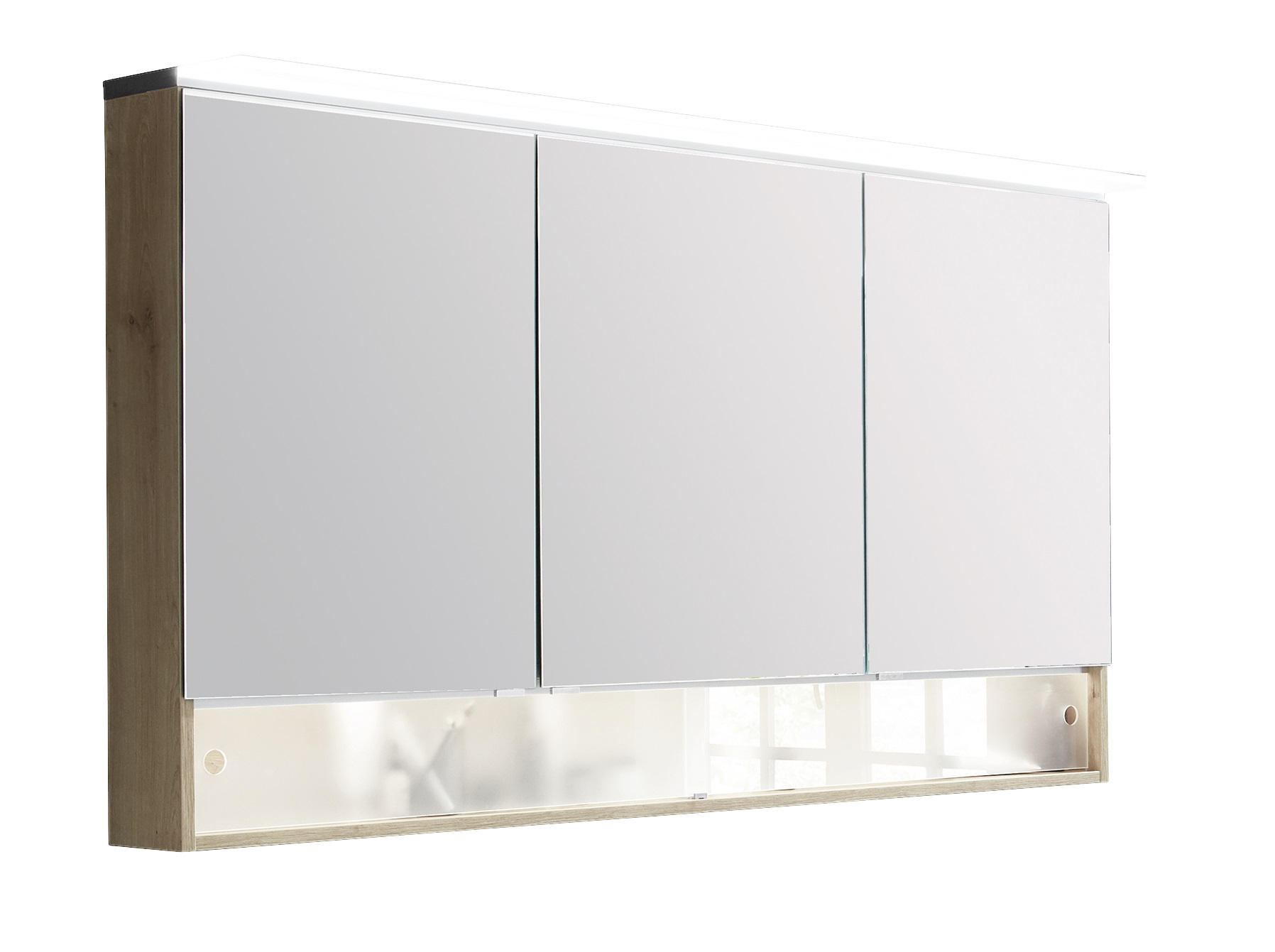 SPIEGELSCHRANK 140/82/15 cm  - Eichefarben, Design, Glas/Holzwerkstoff (140/82/15cm) - Novel
