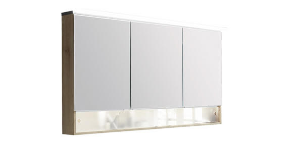SPIEGELSCHRANK 140/82/15 cm - Eichefarben, Design, Glas/Holzwerkstoff (140/82/15cm) - Novel
