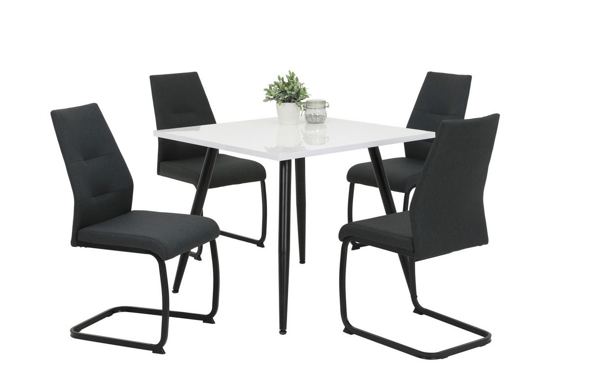 SCHWINGSTUHL  in Webstoff  - Anthrazit/Schwarz, Trend, Textil/Metall (43/93/59cm) - Carryhome