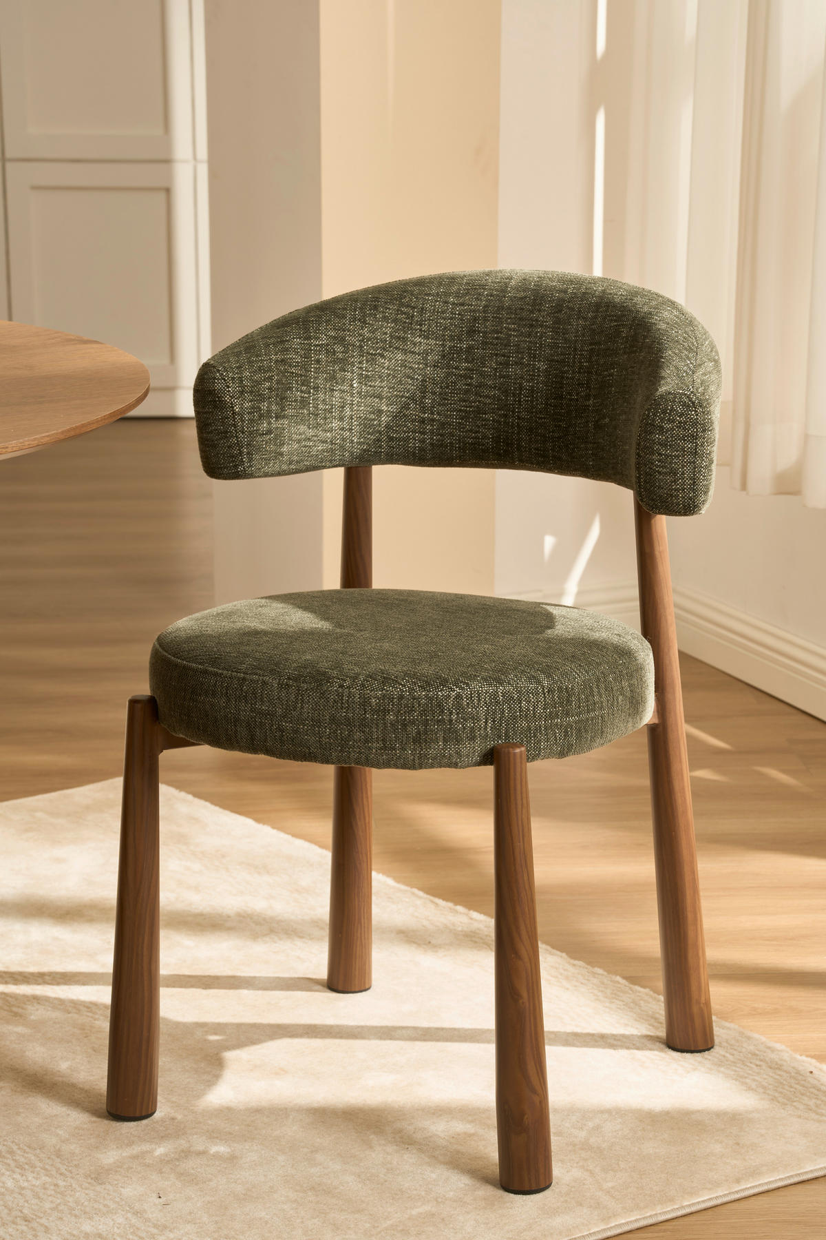 STUHL   Leinenoptik  Grau  - Walnussfarben/Grau, MODERN, Holz/Textil (47/81/50cm) - Livetastic