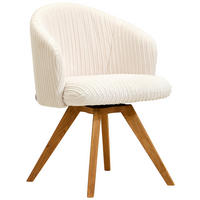 ARMLEHNSTUHL  Sitzfläche 320° drehbar Feincord  Beige, Eichefarben  - Eichefarben/Beige, KONVENTIONELL, Holz/Textil (61/82/59cm) - Stylife