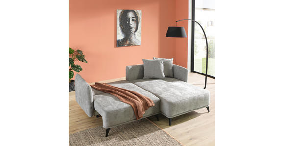 ECKSOFA in Chenille Türkis  - Türkis/Schwarz, LIFESTYLE, Textil/Metall (255/172cm) - Carryhome