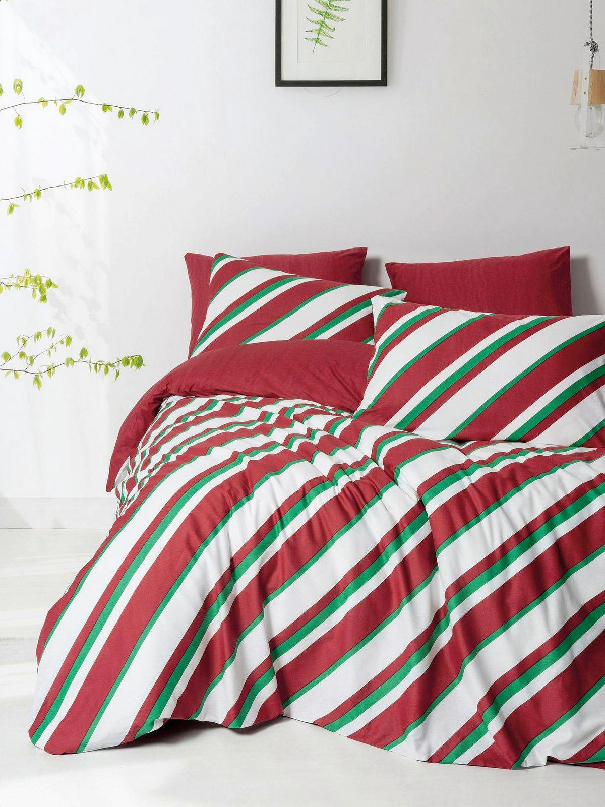 BETTWÄSCHE Merry - Red 200/200 cm  - Multicolor, Basics, Textil (200/200cm) - X-Mas