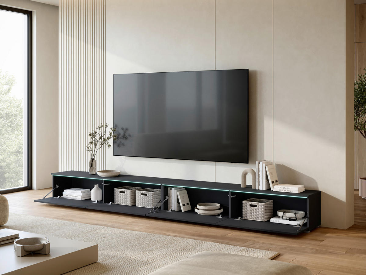 TV-SZEKRÉNY 300/32/33 cm  - fekete/szürke, Basics, műanyag/faalapú anyag (300/32/33cm) - P & B