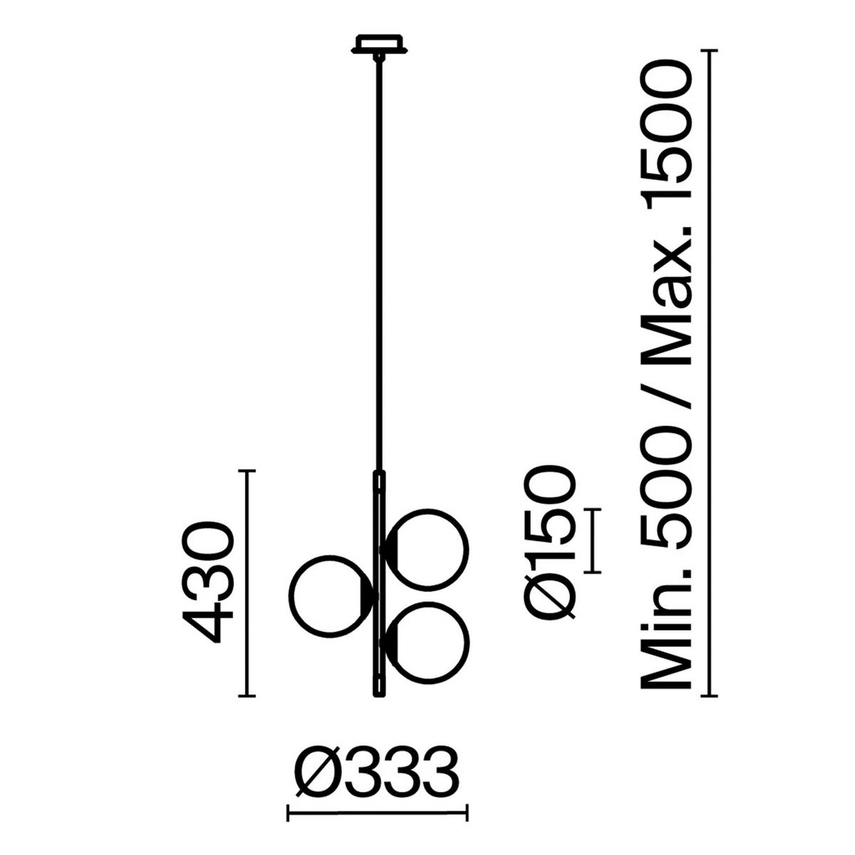 PENDELLEUCHTE 33,3/43/33,3 cm  - Goldfarben/Schwarz, Trend, Glas/Metall (33,3/43/33,3cm) - MAYTONI