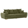 BIGSOFA  in Cord Olivgrün  - Eichefarben/Olivgrün, KONVENTIONELL, Holz/Textil (270/72/109cm) - Carryhome