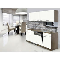 KÜCHENBLOCK 195 cm   in Weiss, Eichefarben  - Weiss/Eichefarben, Basics, Holzwerkstoff (195cm) - Respekta