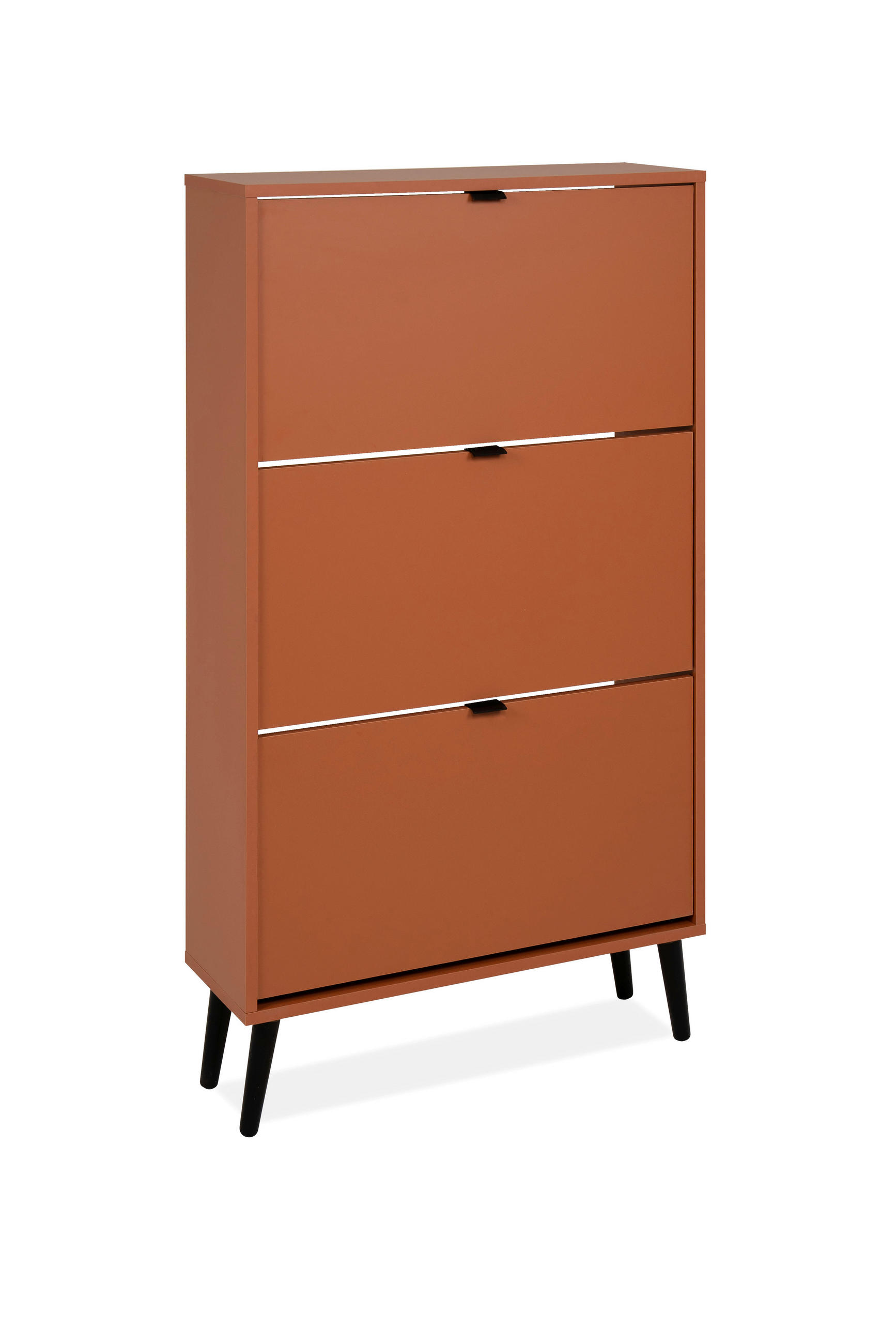 SCHUHKIPPER - Terracotta/Schwarz, Design, Holz/Holzwerkstoff (70/125/24cm) - MID.YOU