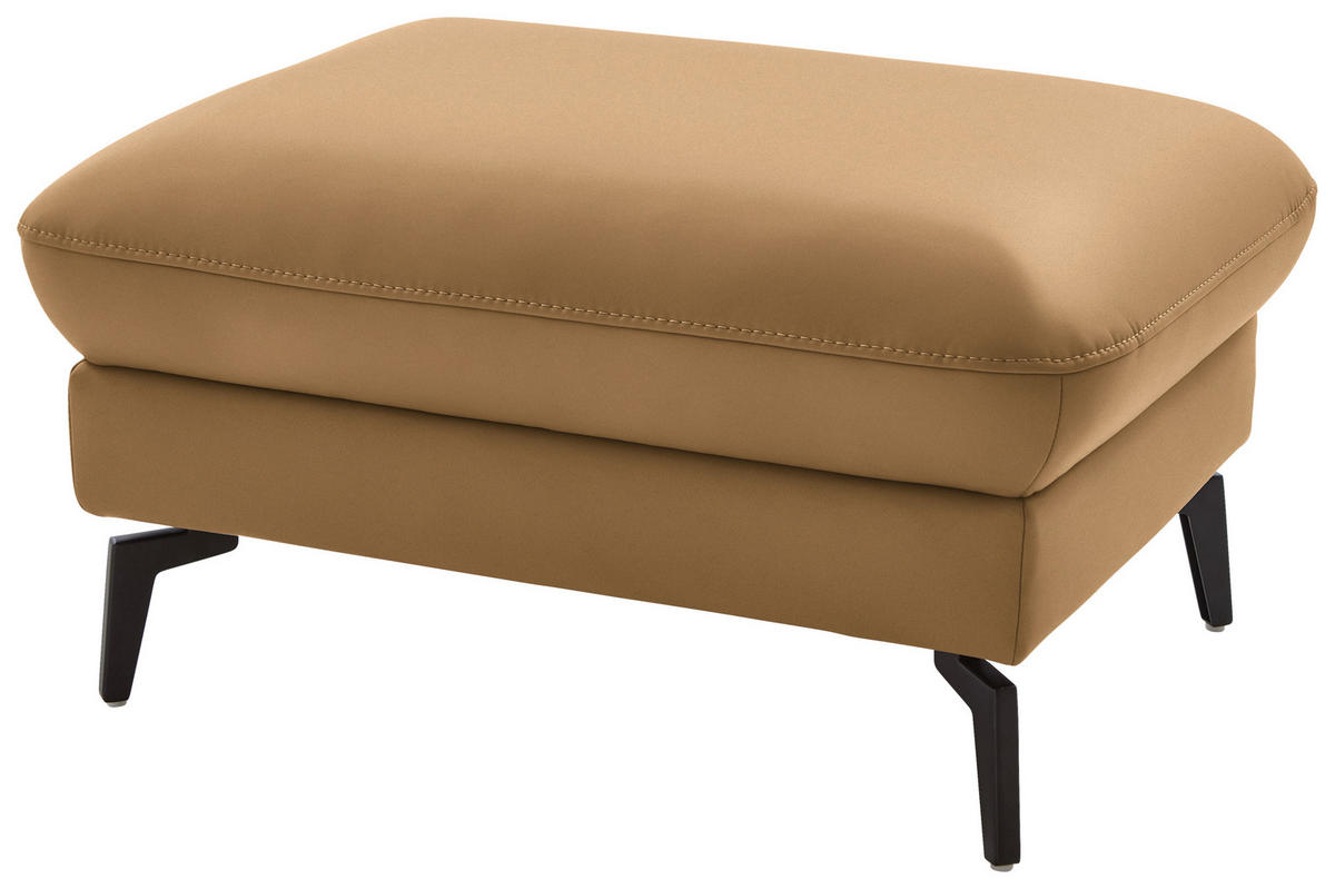 ECKSOFA in Echtleder Honig  - miel/noir, Natur, cuir/métal (168/281cm) - Valdera