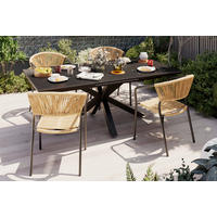 GARTENTISCH Metall, Stein rechteckig  - Grau, MODERN, Stein/Metall (200/260/76/100cm) - Ambia Garden