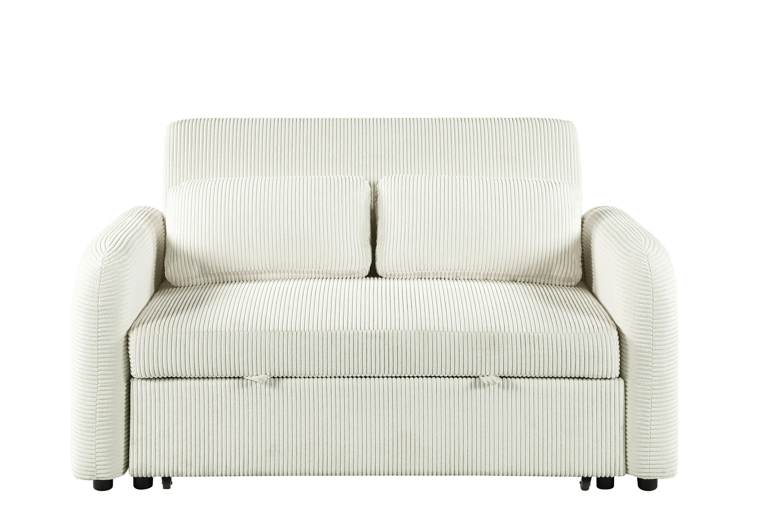 SCHLAFSOFA Cord Creme  - Creme/Schwarz, Design, Kunststoff/Textil (150/86/90cm) - MID.YOU