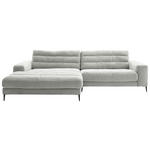 WOHNLANDSCHAFTOttomane links  in Cord Hellgrau  - Hellgrau/Schwarz, Design, Textil/Metall (207/296cm) - Dieter Knoll