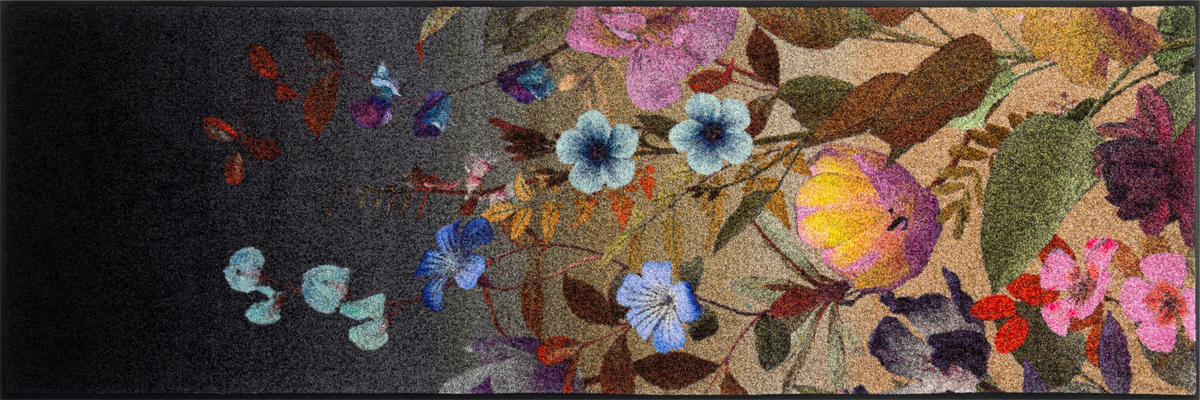 LÄUFER 60/180 cm Midnight Blooms  - Multicolor, ROMANTIK / LANDHAUS, Kunststoff/Textil (60/180cm) - wash+dry