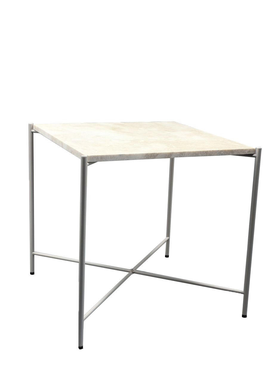 BEISTELLTISCH 40/40/40 cm Creme quadratisch  - Creme, Trend, Stein/Metall (40/40/40cm) - Landscape