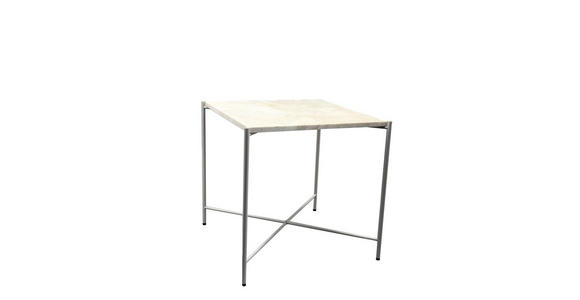 BEISTELLTISCH 40/40/40 cm Creme quadratisch - Creme, Trend, Stein/Metall (40/40/40cm) - Landscape