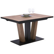 ESSTISCH in Holzwerkstoff 120(168)/80/75 cm - Eichefarben/Schwarz, KONVENTIONELL, Holzwerkstoff (120(168)/80/75cm) - Moderano
