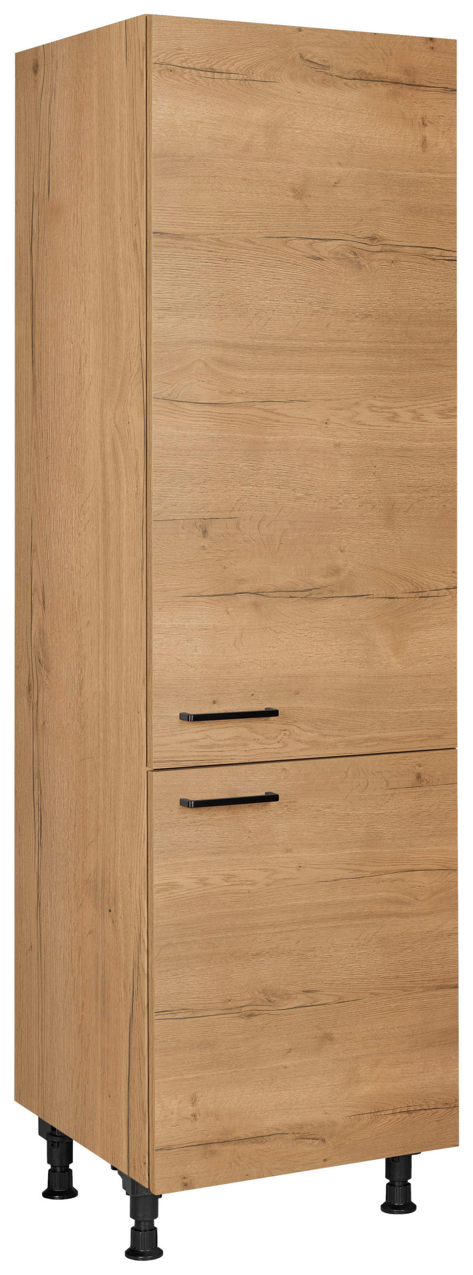 GERÄTEUMBAUSCHRANK 60/216,6/58 cm  Eichefarben  - Eichefarben/Schwarz, Modern, Holzwerkstoff/Metall (60/216,6/58cm) - Nobilia