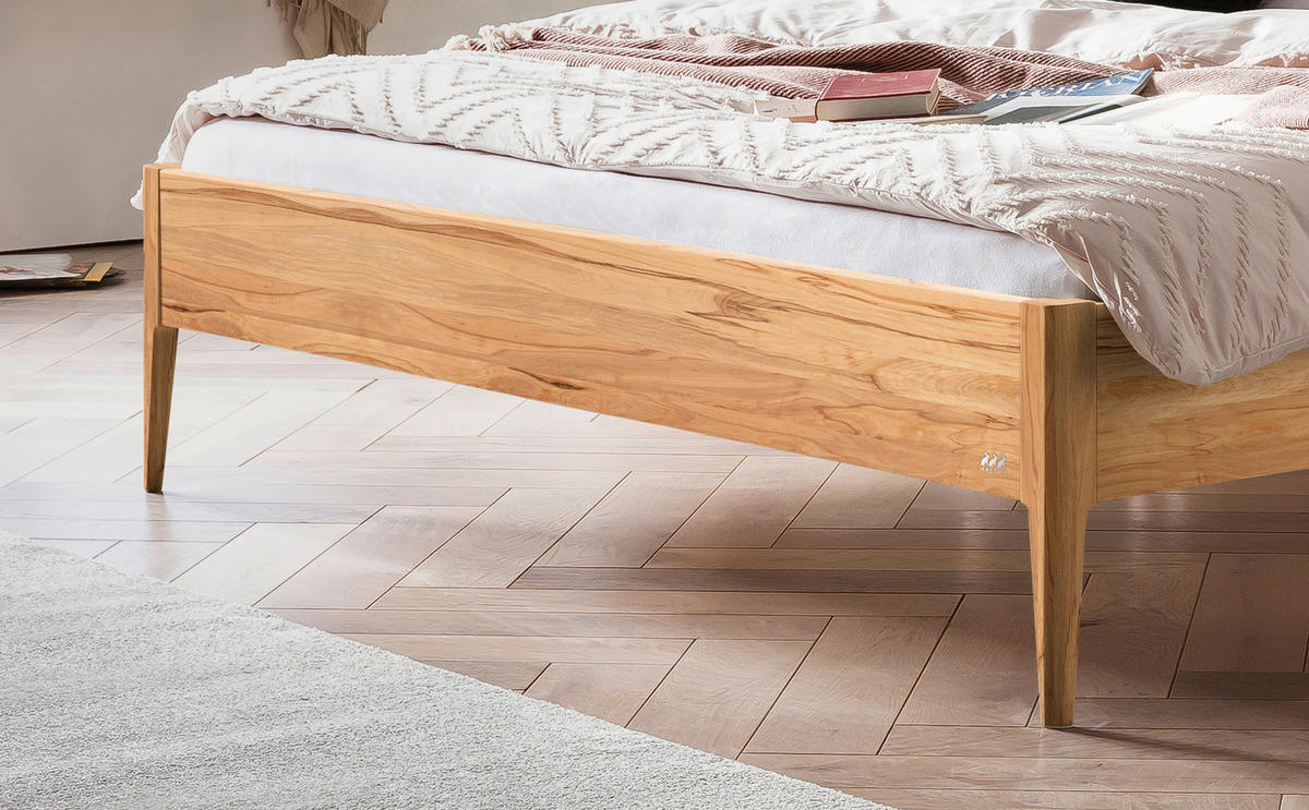 BETT 160/200 cm  in Weiß, Buchefarben  - Buchefarben/Weiß, KONVENTIONELL, Holz (160/200cm) - Hasena