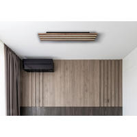 LED-DECKENLEUCHTE HAYDEN 80/20/5 cm   - Dunkelbraun/Schwarz, Natur, Holzwerkstoff/Kunststoff (80/20/5cm) - Globo