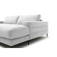 ECKSOFA  in Flachgewebe Creme  253/177 cm  - Creme/Schwarz, Design, Textil/Metall (253/177cm) - Dieter Knoll
