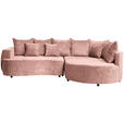 ECKSOFA  in Chenille Rosa  307/194 cm  - Schwarz/Rosa, Design, Kunststoff/Textil (307/194cm) - Carryhome