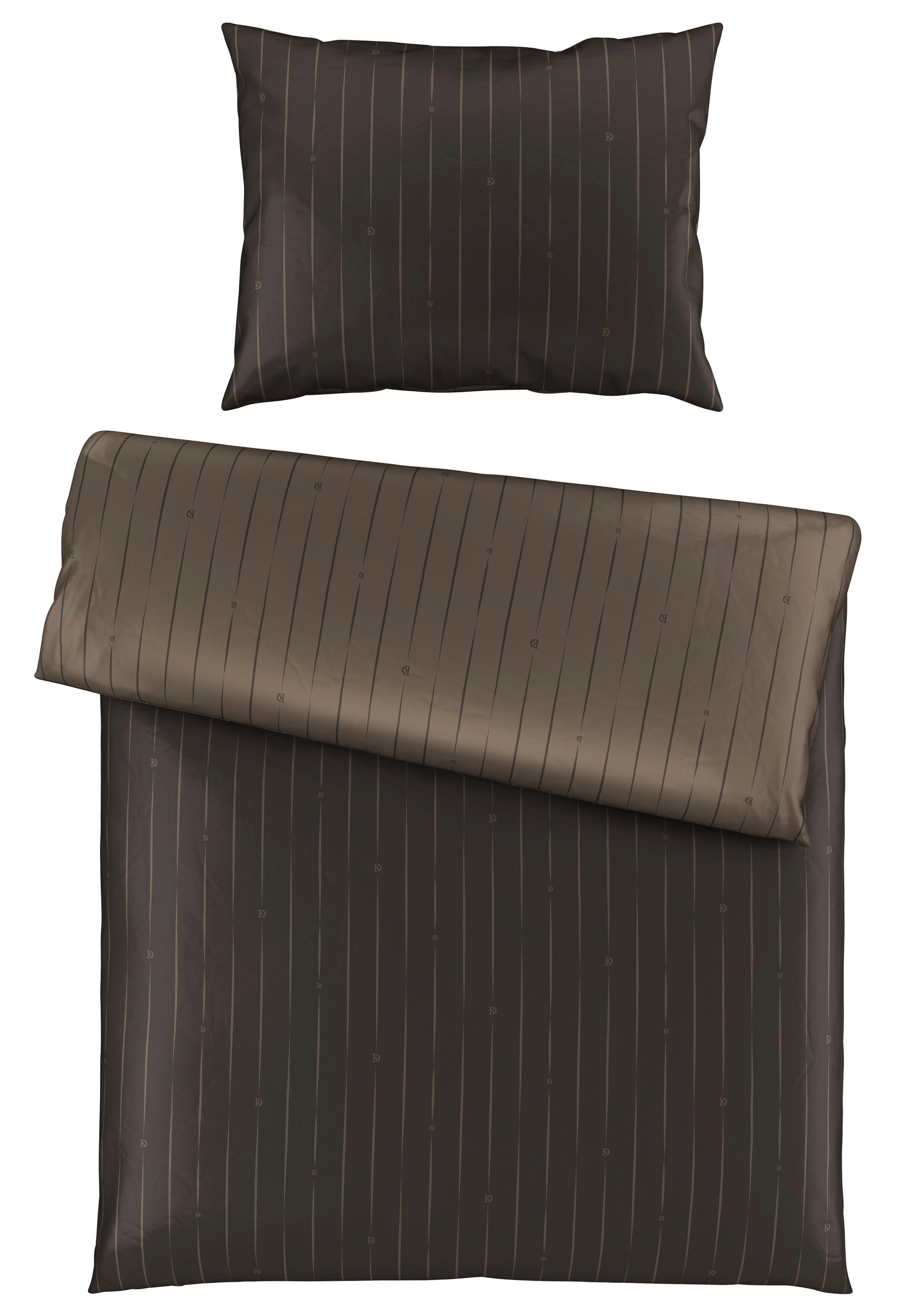 Dieter Knoll OBOUSTRANNÉ POVLEČENÍ, satén, hnědá, 140/200 cm