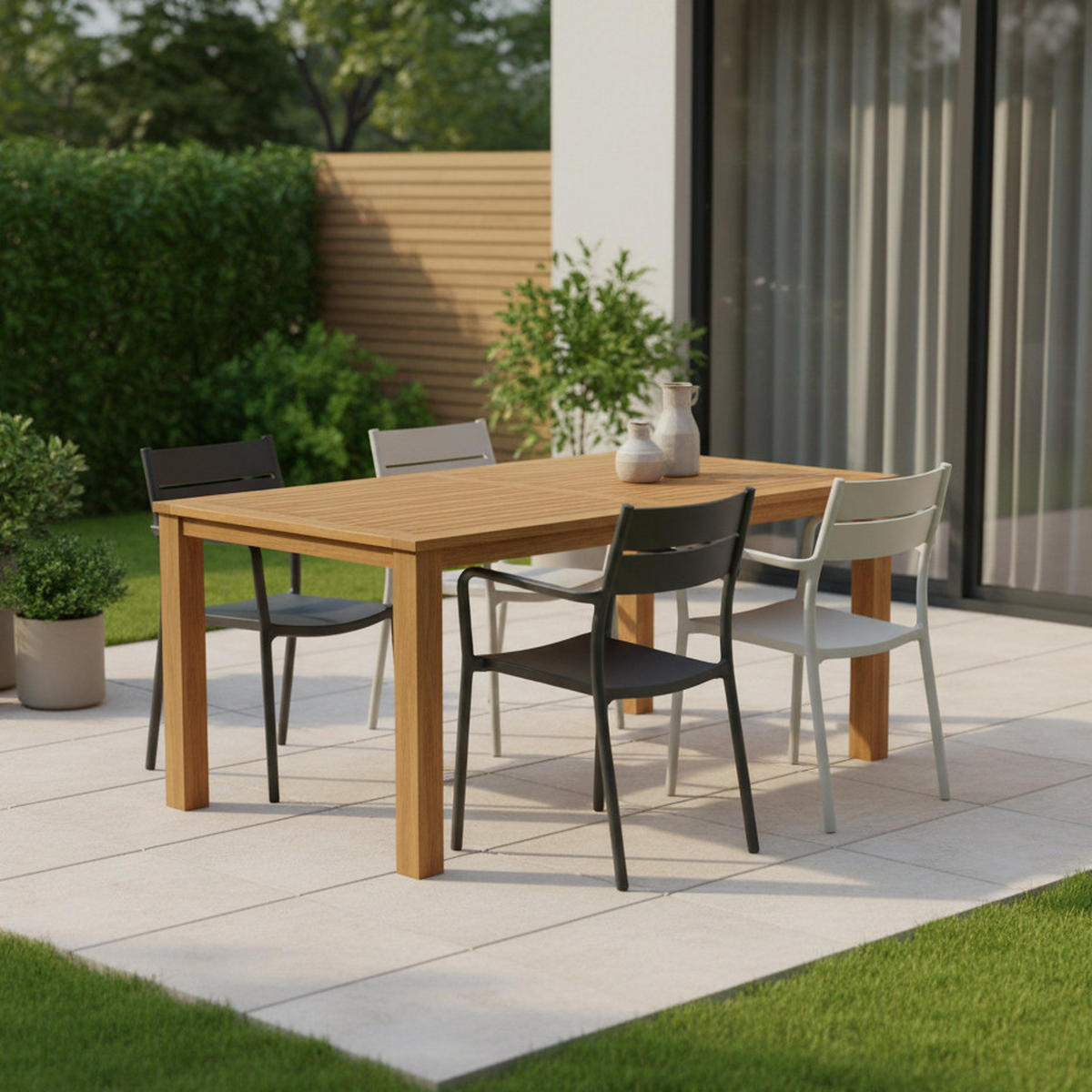 GARTENTISCH Holz Akaziefarben rechteckig  - Akaziefarben, ROMANTIK / LANDHAUS, Holz (185/90/75cm) - Gardenson