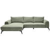 ECKSOFA in Webstoff Olivgrün  - Schwarz/Olivgrün, Design, Textil/Metall (187/298cm) - Stylife