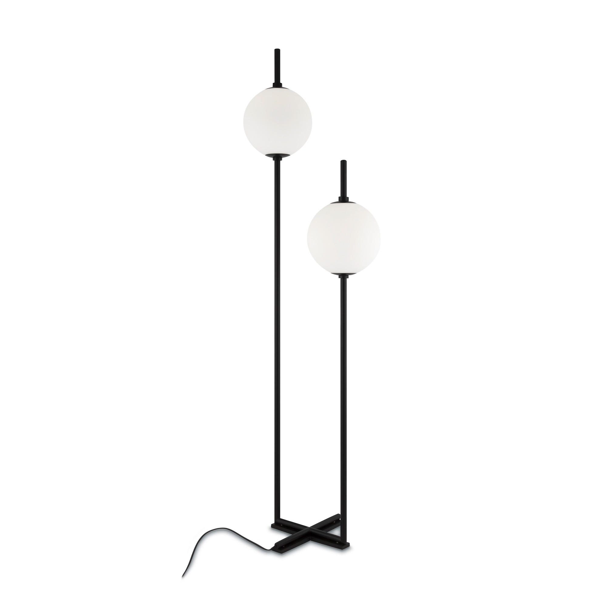 STEHLEUCHTE - Weiss/Schwarz, Trend, Glas/Metall (44/32/150cm) - MAYTONI