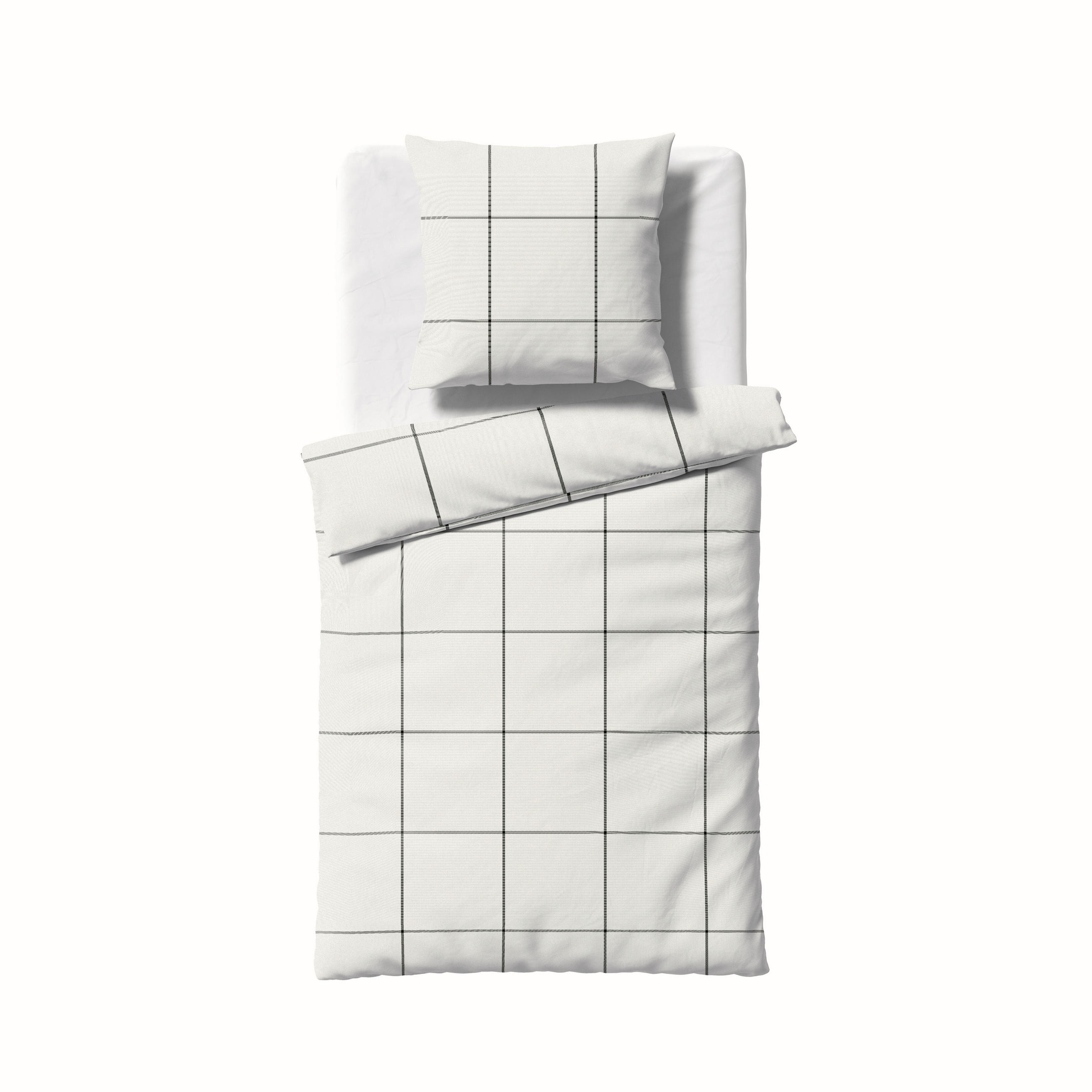 BETTWÄSCHE Lech Flanell 135/200 cm  - Schwarz/Weiß, Basics, Textil (135/200cm) - Fleuresse