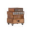 ROLLCONTAINER Mangoholz teilmassiv Braun, Naturfarben - Creme/Schwarz, Design, Holz/Keramik (50/62/43cm) - Landscape