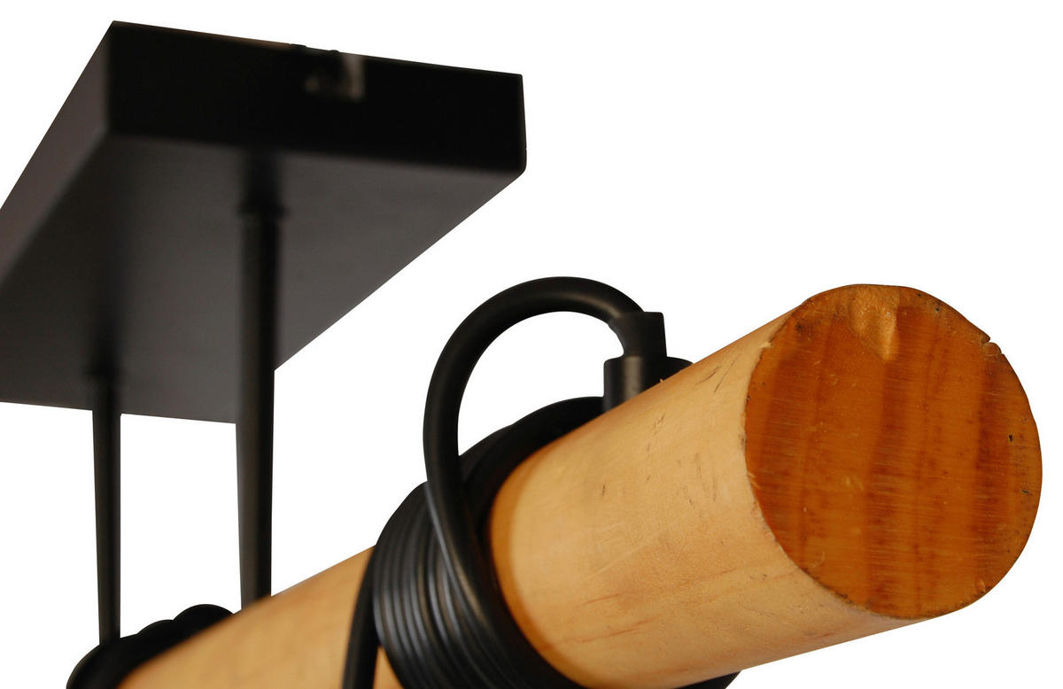 HÄNGELEUCHTE 107,5/26/180 cm    - Schwarz/Naturfarben, Trend, Holz/Metall (107,5/26/180cm) - Novel