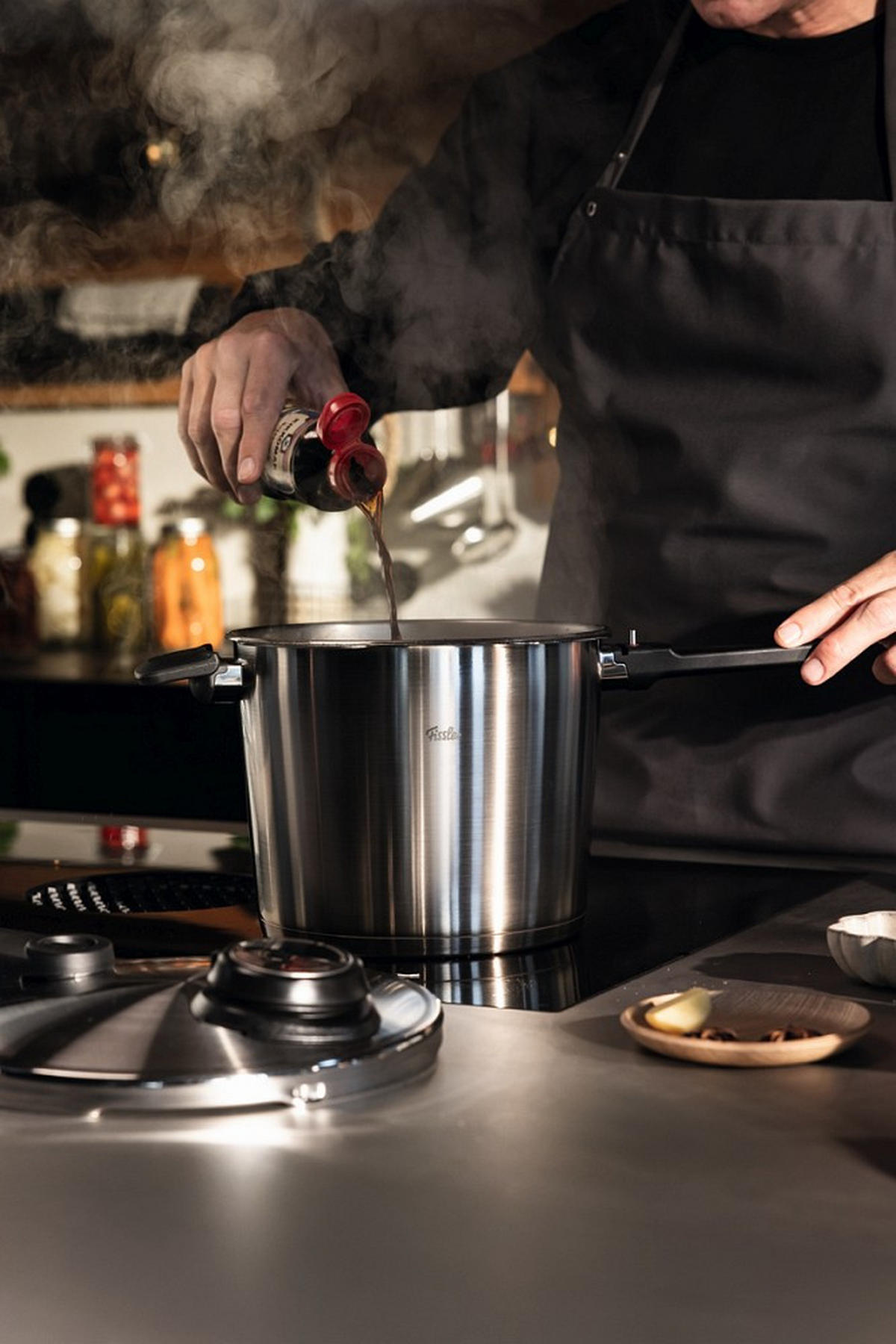 SCHNELLKOCHTOPF VITAVIT® PREMIUM satiniert 6.0 L  - Silberfarben, Basics, Metall (22cm) - Fissler