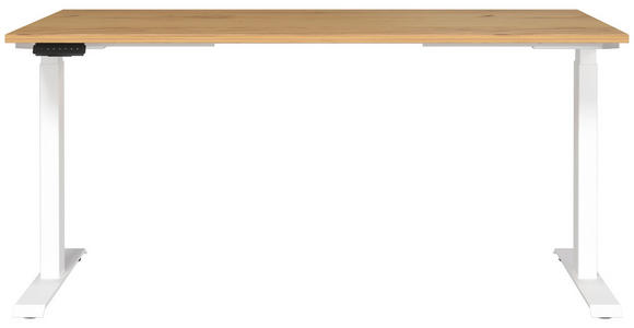 SCHREIBTISCH 160/80/72-118 cm in Eichefarben, Weiß - Eichefarben/Weiß, MODERN, Holzwerkstoff/Metall (160/80/72-118cm) - Novel