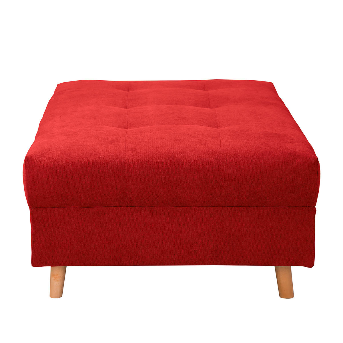 ECKSOFA inkl. Hocker Ariella in Mikrofaser Rot  161/231 cm  - Rot/Naturfarben, Design, Holz/Textil (161/231cm) - Livetastic
